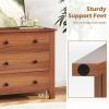 Giantex Small 3-Drawer Dresser for Bedroom – 28.5” x 18” x 26” Wide Chest of Drawers, Modern Large Nightstand, Storage Cabinet, Closet Storage Organizer for Living Room, Hallway (White)(Walnut)
