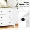 Giantex Small 3-Drawer Dresser for Bedroom – 28.5” x 18” x 26” Wide Chest of Drawers, Modern Large Nightstand, Storage Cabinet, Closet Storage Organizer for Living Room, Hallway (White)(White)