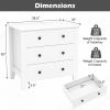 Giantex Small 3-Drawer Dresser for Bedroom – 28.5” x 18” x 26” Wide Chest of Drawers, Modern Large Nightstand, Storage Cabinet, Closet Storage Organizer for Living Room, Hallway (White)(White)