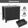 Giantex Small 3-Drawer Dresser for Bedroom – 28.5” x 18” x 26” Wide Chest of Drawers, Modern Large Nightstand, Storage Cabinet, Closet Storage Organizer for Living Room, Hallway (White)(Black)