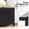 Giantex Small 3-Drawer Dresser for Bedroom – 28.5” x 18” x 26” Wide Chest of Drawers, Modern Large Nightstand, Storage Cabinet, Closet Storage Organizer for Living Room, Hallway (White)(Black)