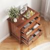 Giantex Small 3-Drawer Dresser for Bedroom – 28.5” x 18” x 26” Wide Chest of Drawers, Modern Large Nightstand, Storage Cabinet, Closet Storage Organizer for Living Room, Hallway (White)(Walnut)