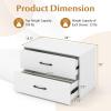 Giantex Stackable 2-Drawer Dressers for Bedroom – Short Dresser Two Drawer Storage Cabinet w/Handles & Anti-Topping Device, Small Dresser Chest of 2 Drawers for Closet Bedroom (1, White)(White)
