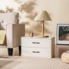 Giantex Stackable 2-Drawer Dressers for Bedroom – Short Dresser Two Drawer Storage Cabinet w/Handles & Anti-Topping Device, Small Dresser Chest of 2 Drawers for Closet Bedroom (1, White)(White)