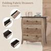 Giantex Storage Cabinet with Foldable & Detachable Fabric Drawers, Anti-Tipping Kit, 26.5” x 15” x 30” Farmhouse Floor Cabinet, 3 Drawer Storage Organizer for Living Room Entryway, Brown