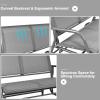 Giantex Swing Glider Chair 48 Inch with Spacious Space, 2 People Lounge Cozy Patio Bench Outdoor & Indoor for Patio, Backyard, Poolside, Lawn Steel Rocking Garden Loveseat (Brown)(Grey)