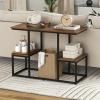 Giantex TV Stand for 50-Inches TVs – Industrial Sofa Table with Open Storage Shelves, 2-Tier Display Rack, Entertainment Center for Living Room, Bedroom, Entryway, Console Table, Rustic Brown