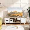 Giantex TV Stand for 55 Inches TVs, Mid Century Modern Entertainment Center with 4 Drawers, 1 Cabinet, Adjustable Shelf, 2 Compartments, Media Console Table, Television Stands for Bedroom, TV Cabinet