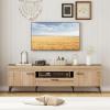 Giantex TV Stand for 65 Inch TV, Mid Century Modern Entertainment Center with Carved Patterns, 2 Cabinets, 1 Drawer and 6 Metal Legs, Media TV Console Table for Living Room, Bedroom
