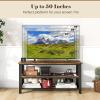 Giantex TV Stand for Bedroom, Entertainment Center for TVs up to 50″, 3-Tier Media Console Table with Outlets, USB Ports,Storage Shelves, Metal Frame, 43.5″ TV Table for Living Room, Rustic Brown