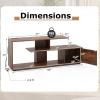 Giantex TV Stand with Power Outlet for TVs up to 55 Inch, Entertainment Center with Storage Cabinet & Open Shelves, Media Console Table, Modern Television Stands for Living Room Bedroom, Rustic Brown
