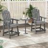 Giantex Tall Adirondack Chair, HDPE Outdoor Bar Stools with Armrests, 4.5” Wide Footrest, Patio Adirondack Barstools, All-Weather Balcony Chairs for Poolside, Garden, Backyard (1, White)(Grey)