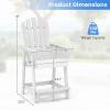 Giantex Tall Adirondack Chair, HDPE Outdoor Bar Stools with Armrests, 4.5” Wide Footrest, Patio Adirondack Barstools, All-Weather Balcony Chairs for Poolside, Garden, Backyard (1, White)(White)