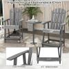 Giantex Tall Adirondack Chair, HDPE Outdoor Bar Stools with Armrests, 4.5” Wide Footrest, Patio Adirondack Barstools, All-Weather Balcony Chairs for Poolside, Garden, Backyard (1, White)(Grey)