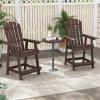 Giantex Tall Adirondack Chair, HDPE Outdoor Bar Stools with Armrests, 4.5” Wide Footrest, Patio Adirondack Barstools, All-Weather Balcony Chairs for Poolside, Garden, Backyard (1, White)(Brown)