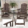 Giantex Tall Adirondack Chair, HDPE Outdoor Bar Stools with Armrests, 4.5” Wide Footrest, Patio Adirondack Barstools, All-Weather Balcony Chairs for Poolside, Garden, Backyard (1, White)(Brown)