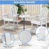 Giantex Tall Adirondack Chair, HDPE Outdoor Bar Stools with Armrests, 4.5” Wide Footrest, Patio Adirondack Barstools, All-Weather Balcony Chairs for Poolside, Garden, Backyard (1, White)(White)