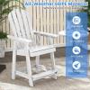 Giantex Tall Adirondack Chair, HDPE Outdoor Bar Stools with Armrests, 4.5” Wide Footrest, Patio Adirondack Barstools, All-Weather Balcony Chairs for Poolside, Garden, Backyard (1, White)(White)