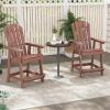 Giantex Tall Adirondack Chair, HDPE Outdoor Bar Stools with Armrests, 4.5” Wide Footrest, Patio Adirondack Barstools, All-Weather Balcony Chairs for Poolside, Garden, Backyard (1, White)(Coffee)