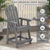 Giantex Tall Adirondack Chair, HDPE Outdoor Bar Stools with Armrests, 4.5” Wide Footrest, Patio Adirondack Barstools, All-Weather Balcony Chairs for Poolside, Garden, Backyard (1, White)(Grey)