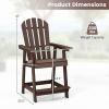 Giantex Tall Adirondack Chair, HDPE Outdoor Bar Stools with Armrests, 4.5” Wide Footrest, Patio Adirondack Barstools, All-Weather Balcony Chairs for Poolside, Garden, Backyard (1, White)(Brown)
