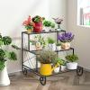 Giantex Tiered Plant Stand Outdoor, 3 Tier Metal Plant Stands for Multiple Plants w/ Curved Legs, Garden Shelf Flower Pot Holder Storage Organizer Rack for Indoor Outdoor Garden Balcony Porch