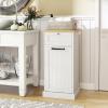 Giantex Tilt Out Laundry Hamper Cabinet, Bathroom Storage Cabinet with Drawer, Removable Laundry Basket, Bamboo Countertop, 10 Gallon Hidden Wood Laundry Cabinet (White)(White)