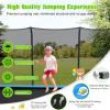 Giantex Trampoline, 8 FT x 14 FT ASTM Certified Rectangular Trampoline with Enclosure, Ladder, Double-Side Galvanized Steel Frame, Max Load 440 Lbs, Outdoor Recreational Trampolines for Kids, Adults(Blue)