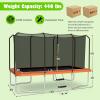 Giantex Trampoline, 8 FT x 14 FT ASTM Certified Rectangular Trampoline with Enclosure, Ladder, Double-Side Galvanized Steel Frame, Max Load 440 Lbs, Outdoor Recreational Trampolines for Kids, Adults(Orange)