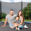 Giantex Trampoline Enclosure Net Only with Zipper & Buckle, Perfect Visibility and Tear&Weather-Resistant 12FT 14FT 15FT 16FT Trampoline Replacement Safety Enclosure Net(16FT 6 Poles)