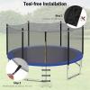 Giantex Trampoline Enclosure Net Only with Zipper & Buckle, Perfect Visibility and Tear&Weather-Resistant 12FT 14FT 15FT 16FT Trampoline Replacement Safety Enclosure Net(14FT 8 Poles)