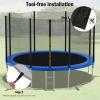 Giantex Trampoline Enclosure Net Only with Zipper & Buckle, Perfect Visibility and Tear&Weather-Resistant 12FT 14FT 15FT 16FT Trampoline Replacement Safety Enclosure Net(12FT 8 Poles)