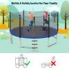 Giantex Trampoline Enclosure Net Only with Zipper & Buckle, Perfect Visibility and Tear&Weather-Resistant 12FT 14FT 15FT 16FT Trampoline Replacement Safety Enclosure Net(16FT 6 Poles)