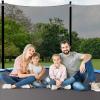 Giantex Trampoline Enclosure Net Only with Zipper & Buckle, Perfect Visibility and Tear&Weather-Resistant 12FT 14FT 15FT 16FT Trampoline Replacement Safety Enclosure Net (for 14FT 8 Poles)
