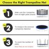 Giantex Trampoline Safety Net, 8 10 12 14 15 16Ft Weather-Resistant Replacement Enclosure Net for Round Frame, with Double-Headed Zippers, Protection Buckles & Enhanced Hook, Poles Not Included(16FT 12 Poles)
