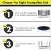 Giantex Trampoline Safety Net, 8 10 12 14 15 16Ft Weather-Resistant Replacement Enclosure Net for Round Frame, with Double-Headed Zippers, Protection Buckles & Enhanced Hook, Poles Not Included(15FT 6 Poles)
