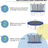 Giantex Trampoline Safety Net w/Adjustable Straps, 8 10 12 14 15 16Ft Weather-Resistant Replacement Enclosure Net with Double-Headed Zipper, Protection Buckle, Poles Not Included(15FT 10 Poles)
