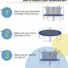 Giantex Trampoline Safety Net w/Adjustable Straps, 8 10 12 14 15 16Ft Weather-Resistant Replacement Enclosure Net with Double-Headed Zipper, Protection Buckle, Poles Not Included(15FT 6 Poles)