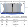 Giantex Trampoline Safety Net w/Adjustable Straps, 8 10 12 14 15 16Ft Weather-Resistant Replacement Enclosure Net with Double-Headed Zipper, Protection Buckle, Poles Not Included(14FT 8 Poles)