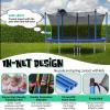 Giantex Trampoline with Basketball Hoop, 12 14 15 16 Ft Trampoline for Kids and Adults with Ladder, ASTM Approved Outdoor Large Recreational Trampoline with Net for Backyards, Park(12 Ft Inside Pad)
