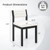 Giantex Upholstered Dining Chairs Set of 2, Sherpa Kitchen Chairs with Wood Frame & Padded Seat, Mid Century Modern Accent Armless Side Chairs for Dining Room, Living Room, Restaurant, White(1)