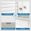 Giantex Wall Mounted Bathroom Cabinet with 2 Louvered Doors, 3-Position Adjustable Shelf, Towel Bar, Over The Toilet Space Saver, Above Toilet Hanging Medicine Cabinet (Espresso)(White)