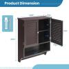 Giantex Wall Mounted Bathroom Cabinet with 2 Louvered Doors, 3-Position Adjustable Shelf, Towel Bar, Over The Toilet Space Saver, Above Toilet Hanging Medicine Cabinet (Espresso)(Espresso)