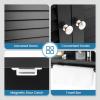 Giantex Wall Mounted Bathroom Cabinet with 2 Louvered Doors, 3-Position Adjustable Shelf, Towel Bar, Over The Toilet Space Saver, Above Toilet Hanging Medicine Cabinet (Espresso)(Black)