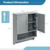 Giantex Wall Mounted Bathroom Cabinet with 2 Louvered Doors, 3-Position Adjustable Shelf, Towel Bar, Over The Toilet Space Saver, Above Toilet Hanging Medicine Cabinet (Espresso)(Grey)
