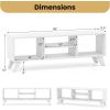 Giantex White TV Stand for TVs up to 55″, 4-Cubby Modern Entertainment Center with Open Storage Shelves, Wood Media Console Table for Living Room, Bedroom