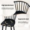 Giantex Windsor Dining Chairs Set of 2, Black Wooden Kitchen Chair, American Country Dining Chairs w/Rubber Wood Frame & High Spindle Back, Farmhouse Armless Side Chair for Home Living Room