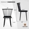 Giantex Windsor Dining Chairs Set of 2, Black Wooden Kitchen Chair, American Country Dining Chairs w/Rubber Wood Frame & High Spindle Back, Farmhouse Armless Side Chair for Home Living Room