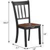 Giantex Wood Dining Chairs Set of 2, Armless Kitchen Chairs w/Solid Rubber Wood Frame, Easy to Assemble Dining Side Chair, Farmhouse Dining Room Chairs(Black+brown)