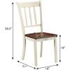 Giantex Wood Dining Chairs Set of 2, Armless Kitchen Chairs w/Solid Rubber Wood Frame, Easy to Assemble Dining Side Chair, Farmhouse Dining Room Chairs(Ivory+brown)